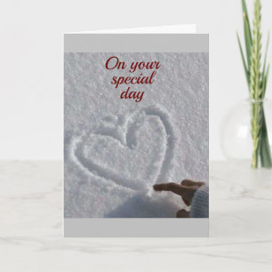 *INTE I STEN...MEN I SNÖ* GRATTIS PÅ FÖDELSEDAGEN KORT