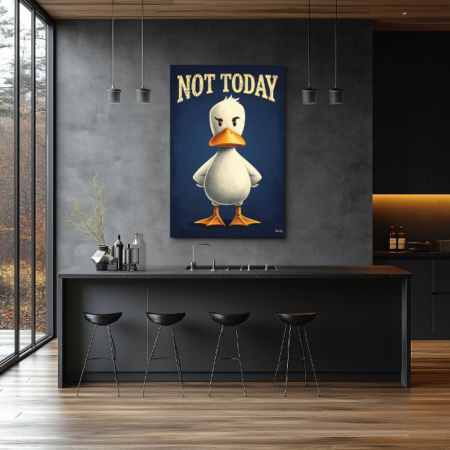 Inte Idag Anka – Rollig Tecknad Karaktärsdesign Poster (Skapare uppladdad)