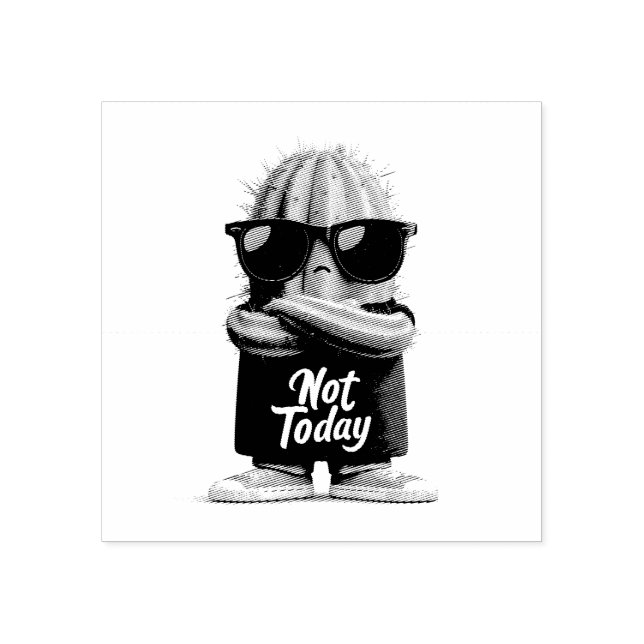 "Inte idag" Cactus with Sunglass and Attitude Stämpel (Tryck)