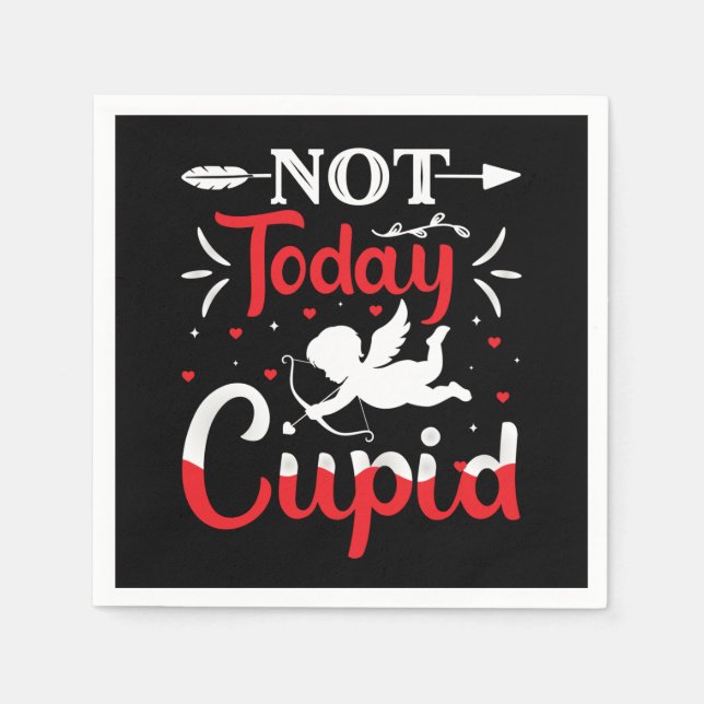 Inte Idag Cupid Rolig Alla Hjärtans Dag Pappersservett (Framsidan)