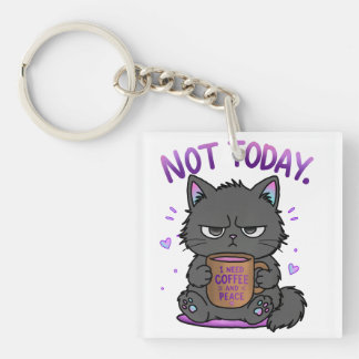 Inte Idag Grinig Katt Kaffeälskare Söt Rolig Katt