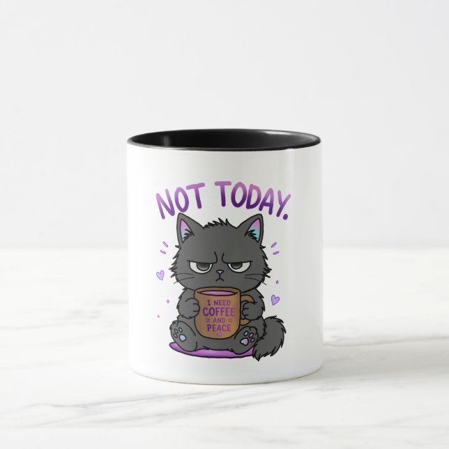 Inte Idag Grumpy Cat Kaffeälskare Söt Rolig Katt Mugg (Center)