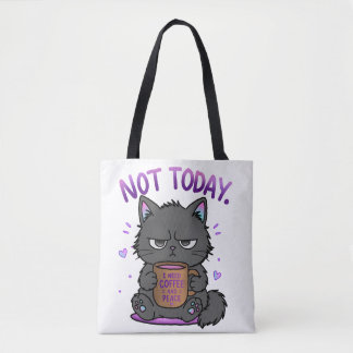 Inte Idag Grumpy Cat Kaffeälskare Söt Rolig Katt Tygkasse
