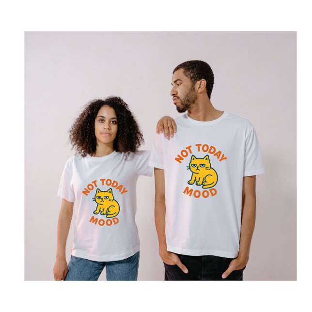 Inte Idag Humör – Färgglad Laten Katt T Shirt (Skapare uppladdad)