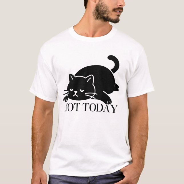 Inte Idag Katt Rolig T-Shirt för Kattälskare (Framsida)