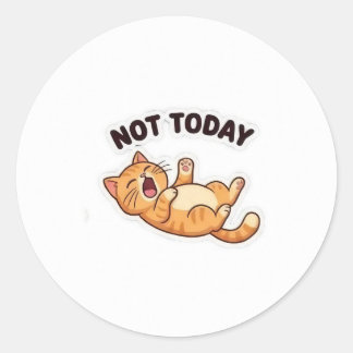 Inte Idag! Rolig Grinig Katt Klistermärke