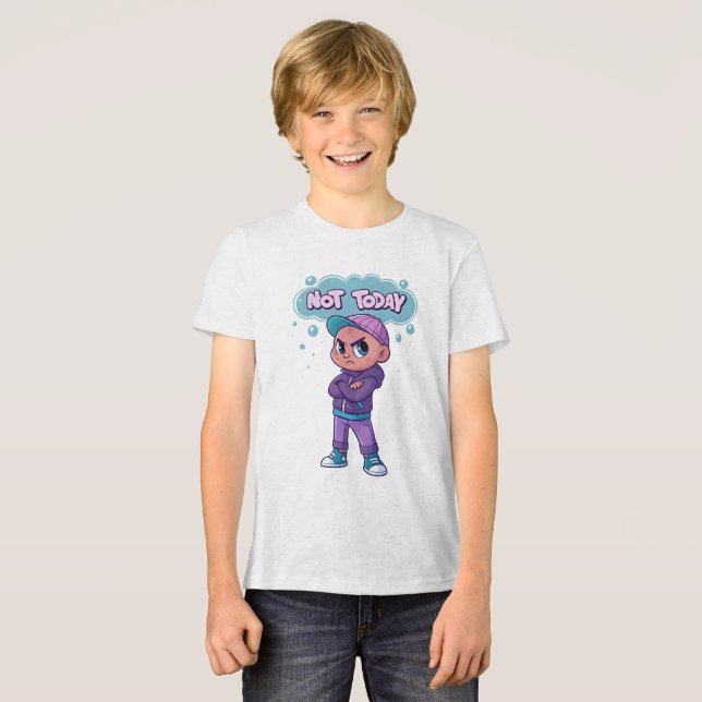 Inte Idag" Roligt Humör T-Shirt (Framsida Full)