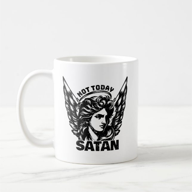 Inte idag satan Arc Angel Michael Kaffemugg (Vänster)