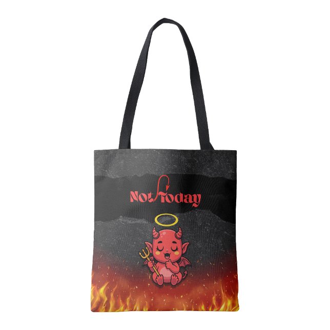 Inte idag satan handväskor tygkasse (Not Today satan tote bag)