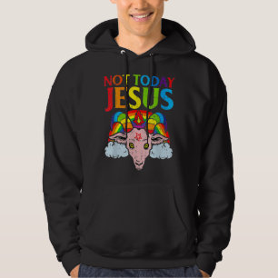 Inte idag Satan Jesus mot Satan i Basketball T-Shi Hoodie
