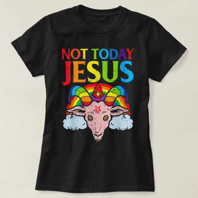 Inte idag Satan Jesus mot Satan i Basketball T-Shi T Shirt (Design framsida)