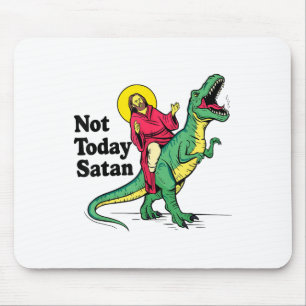 Inte Idag Satan Jesus Ridande Dinosaurie Pojkar Ba Musmatta