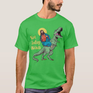 Inte idag Satan Jesus Riding Dinosaur T Rex Funny Shirt