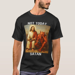 Inte Idag Satan Jesus Vs Satan Spelare Gaming T Shirt