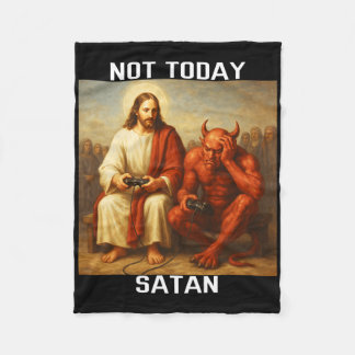 Inte Idag Satan Jesus Vs Satan Spelare Spelande Fleecefilt