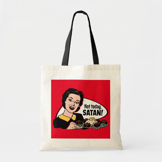 Inte idag Satan Tote Bag Tygkasse (Framsidan)