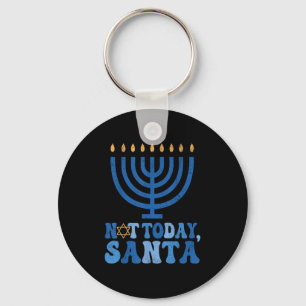 Inte idag tomten Menorah Chanukah Je Nyckelring