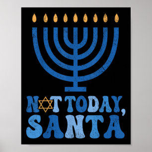 Inte idag tomten Menorah Chanukah Je Poster