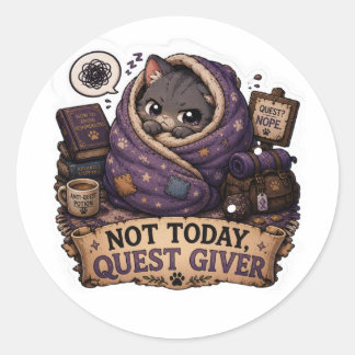 Inte Idag Uppdragsgivare Söt RPG Katt Klistermärke