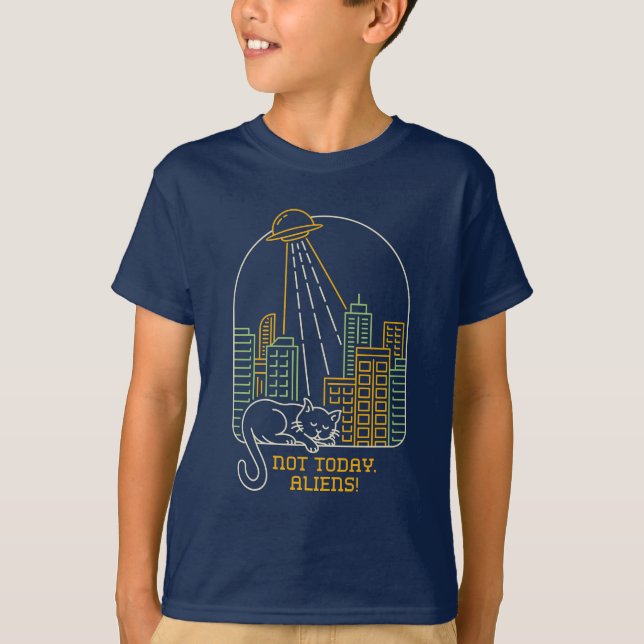 Inte Idag Utomjordingar T Shirt (Framsida)