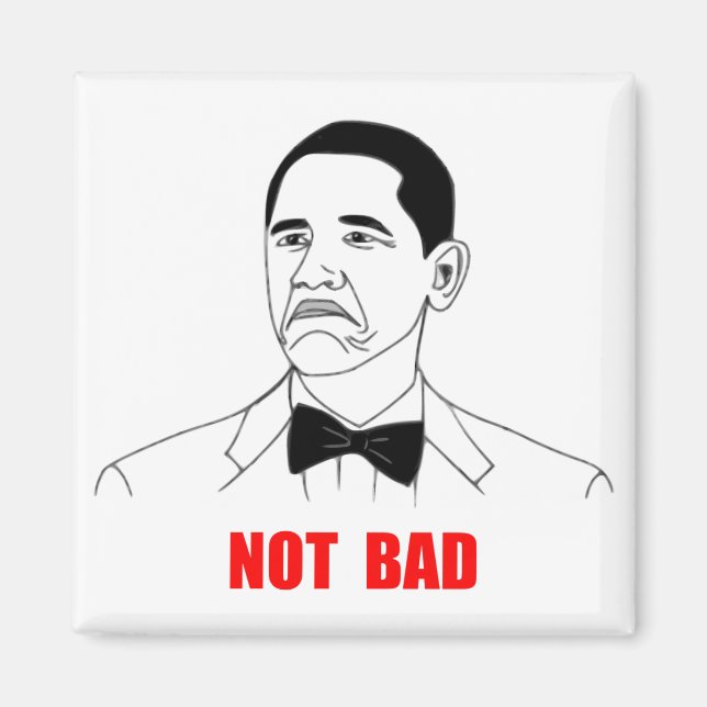 Inte illa Barack Obama Rage Ansikte Meme Magnet (Framsidan)