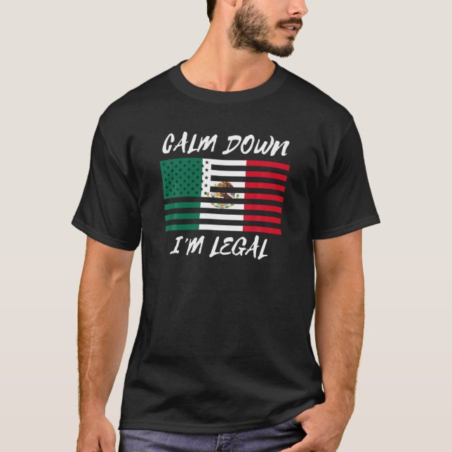Inte illegalt Mexiko Amerika Lag Invandrare M T Shirt (Framsida)
