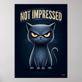 Inte Imponerad Katt – Rolig Grinig Tecknad Karaktä Poster