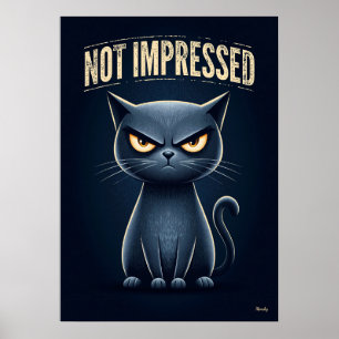 Inte Imponerad Katt – Rolig Grinig Tecknad Karaktä Poster