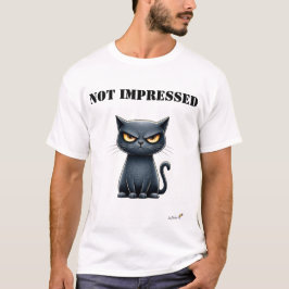 Inte Imponerad Rolig Grinig Katt T-Shirt