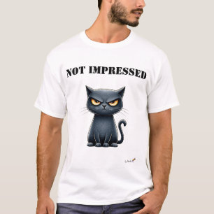 Inte Imponerad Rolig Grinig Katt T-Shirt