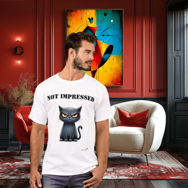 Inte Imponerad Rolig Grinig Katt T-Shirt (Skapare uppladdad)