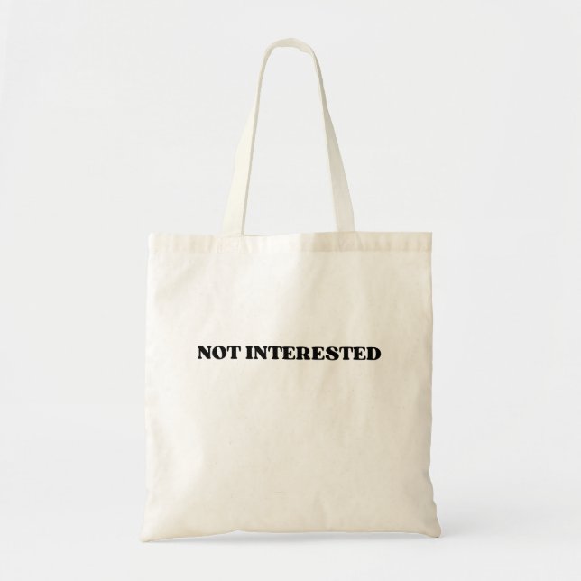 Inte Intresserad Fet Retro Typografisk Toteväska Tygkasse (Framsidan)