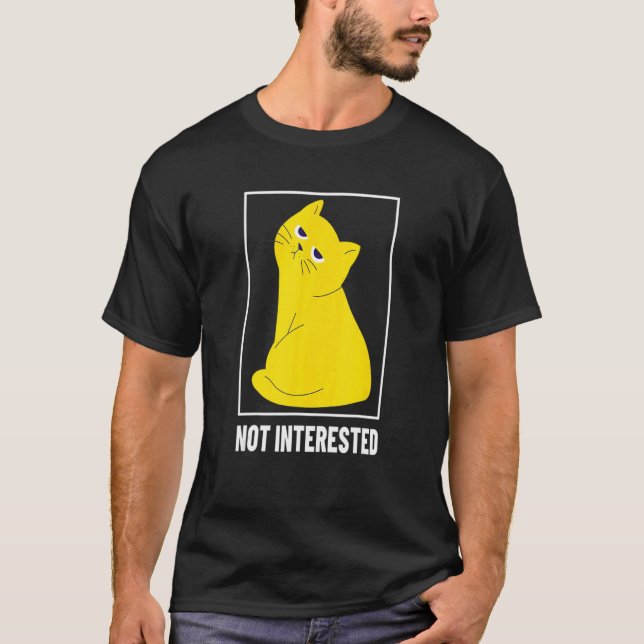 Inte intresserad katt t shirt (Framsida)