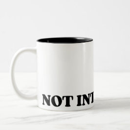 Inte Intresserad Retro Typografisk Tvåtons Mugg