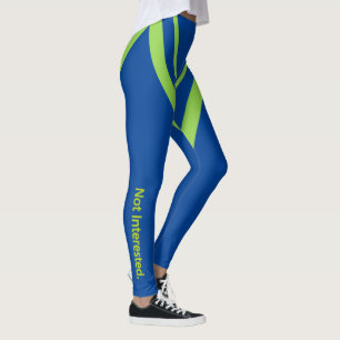 Inte intresserad. Textkant för grönt Leggings