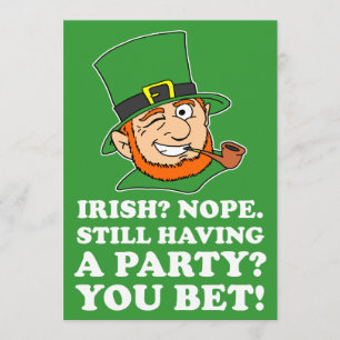 Inte Irish Leprechaun St Patrick's Party Inbjudan