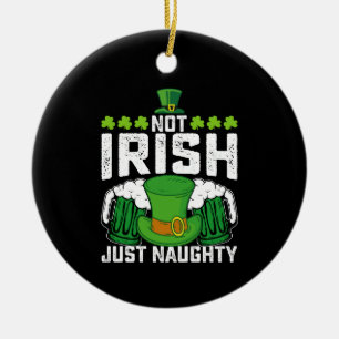 Inte irländsk bara busig rolig St Patrick's Day Julgransprydnad Keramik