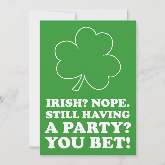 Inte irländsk st patrick's daypartyinbjudan inbjudningar (Framsida)