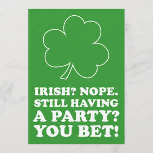 Inte irländsk st patrick's daypartyinbjudan inbjudningar