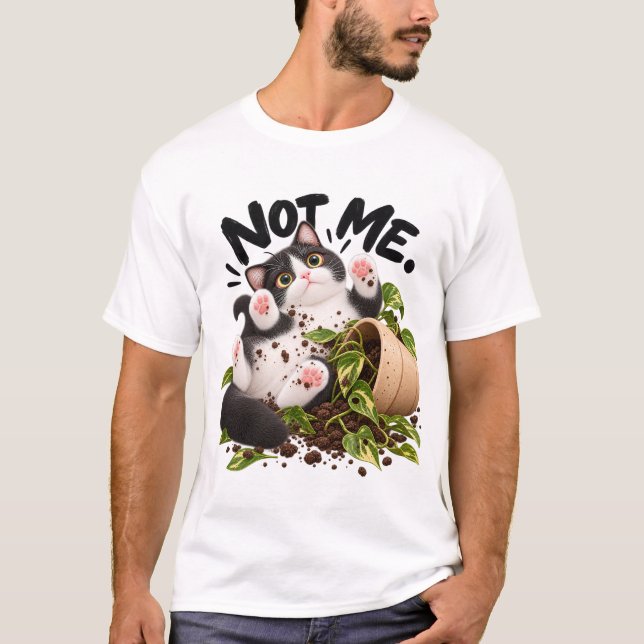 Inte jag! Rolig Smoking Katt T-Shirt (Framsida)