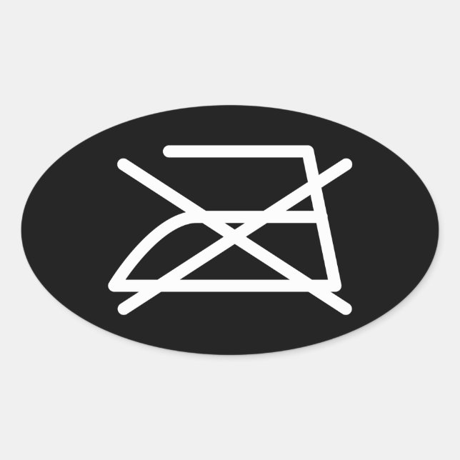 INTE JÄRN! OVALT KLISTERMÄRKE (Framsida)