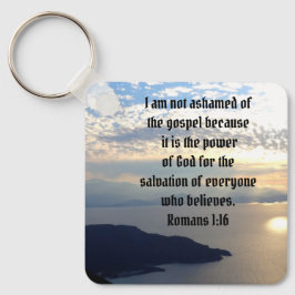 Inte kammade av Gud Bible Verse Romans 1:16 Nyckelring