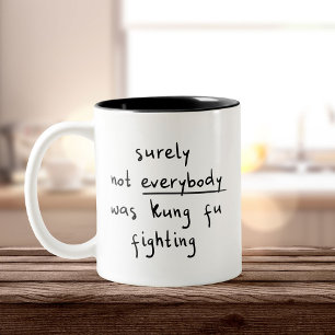 Inte Kung fu Fighning Funny Två-Tonad Mugg