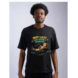 Inte lat bara knappt arbetar Roligt sengångare kon T Shirt