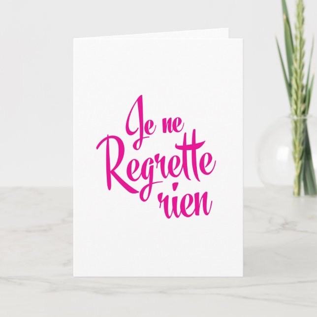 Inte ledset om något - Je ne Regrette Rien Kort (Framsida)