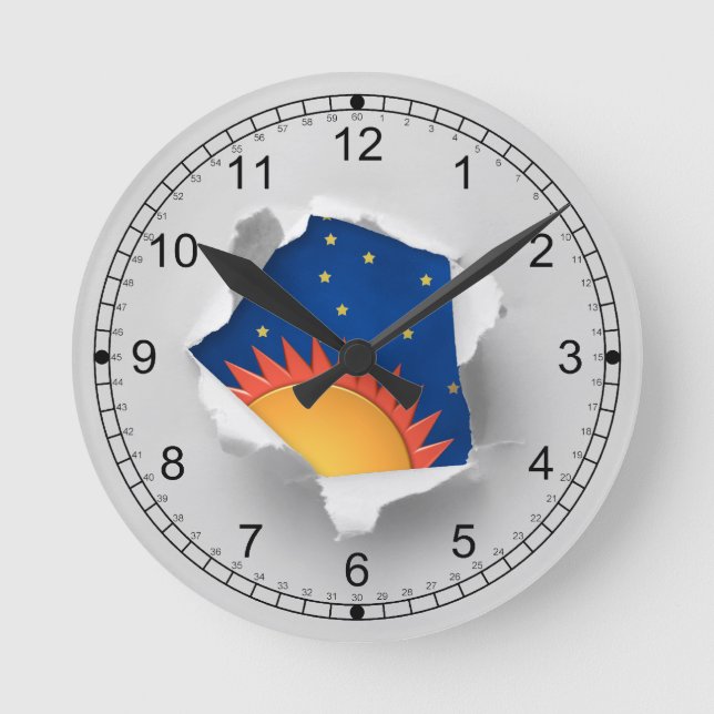 Inte lika med Blockering av Office-väggklocka Rund Klocka (Framsida)