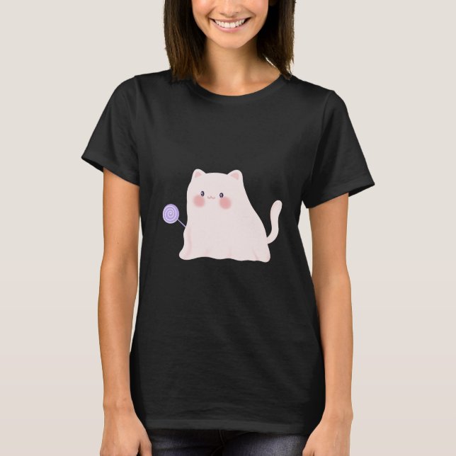 Inte lika Spooky Cat Bus eller godis T Shirt (Framsida)