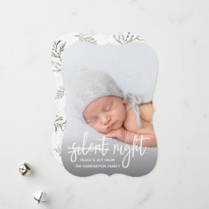 Inte lika tyst, platt Helgdag i Baby-foto Julkort