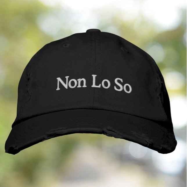 Inte Lo So (jag vet inte) Lustigt italienskt tal Broderad Keps (Skapare uppladdad)