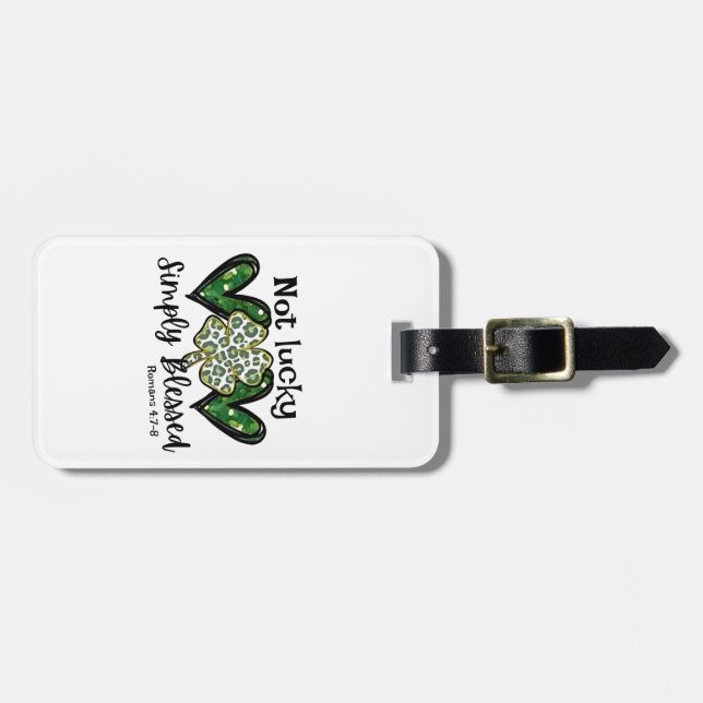 Inte Lucky, bara välsignad Lucky Charm St Patrick Bagagebricka (Horisontell Framsida)